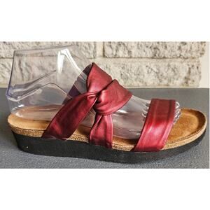 NAOT Sandals, Made in Isreal, Maroon Twist Strap, Slip on, New, Womens Sz 8